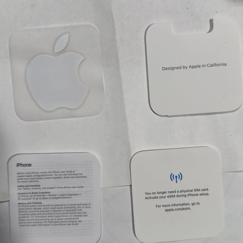 iPhone box empty iPhone 14 Pro with stickers